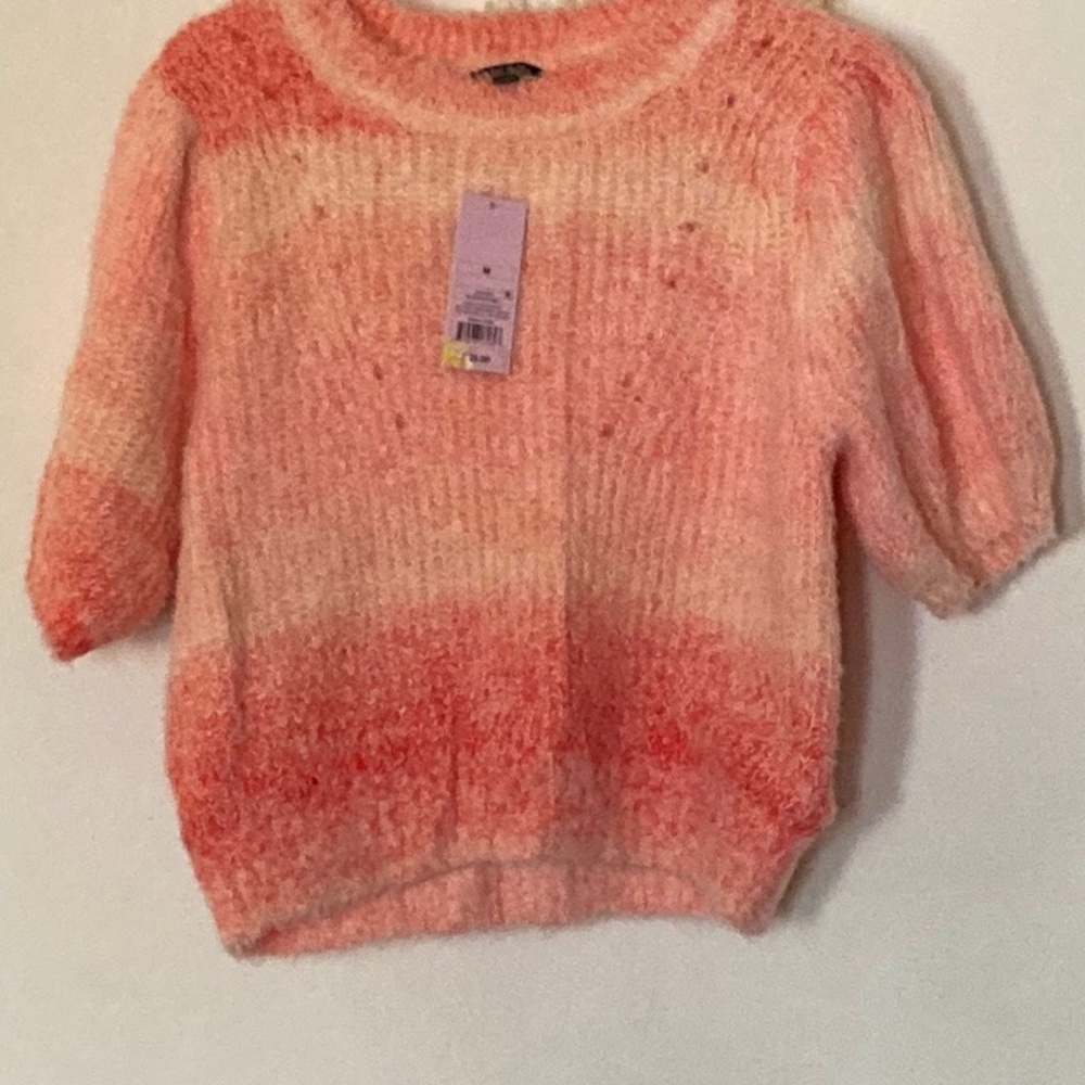 Ombre Peachy Pink crop sweater sz M 6-8